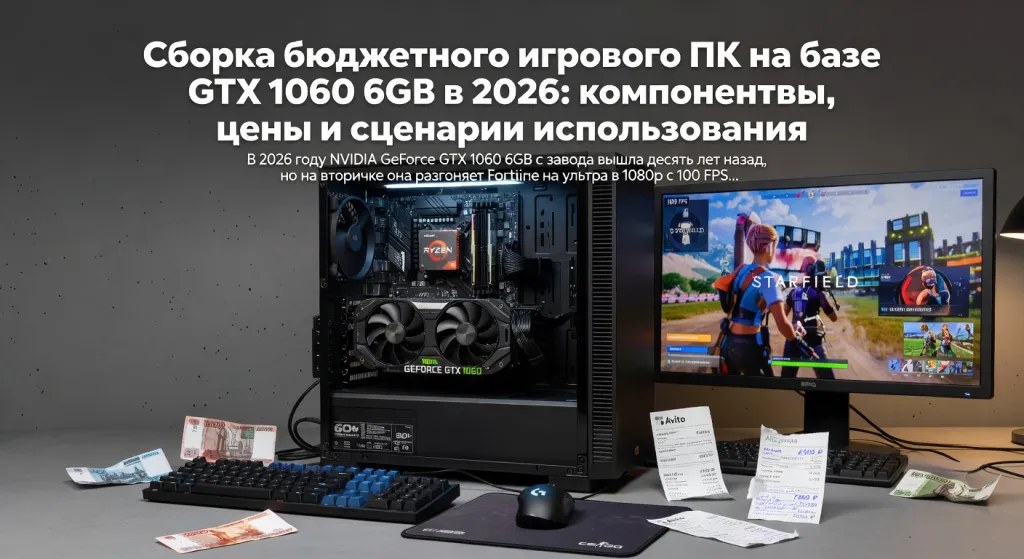 Сборка бюджетного игрового ПК на базе GTX 1060 6GB в 2026: компоненты, цены и сценарии использования