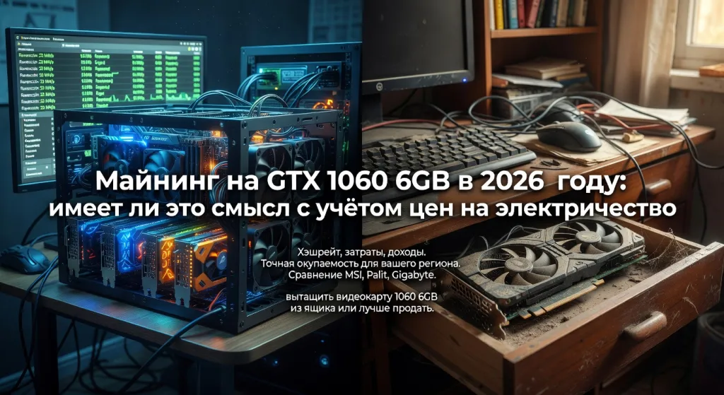 Майнинг на GTX 1060 6GB в 2026 году: имеет ли это смысл с учётом цен на электричество