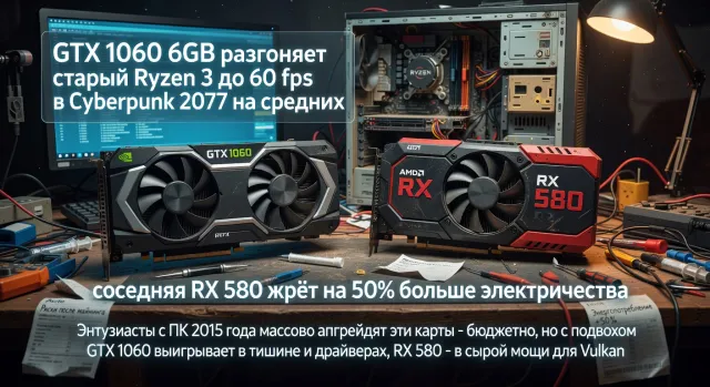 GTX 1060 6GB или RX 580 8GB на вторичке: какую выбрать для апгрейда старого ПК — мнение специалистов и реальные сценарии использования