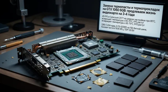Замена термопасты и термопрокладок на GTX 1060 6GB: продлеваем жизнь видеокарте на 3-4 года